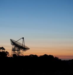 Silhouette of the Dish at sunset